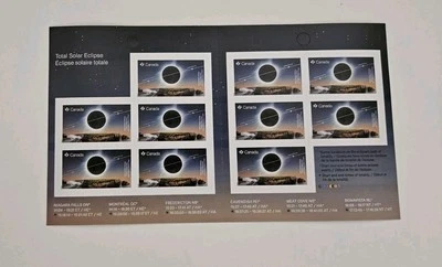 Canada 2024 Total Solar Eclipse Booklet Of 10 Stamps - Image 1 of 2