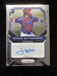Autógrafos de novato de béisbol Jonah Heim Texas Rangers 2021 Panini Prizm #RA-JH - Imagen 1 de 2