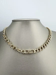 Lauren Ralph Lauren goldfarbene Kette Halskette Knebel RLL Logo - Bild 1 von 6
