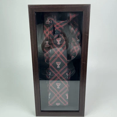 Corbata negra Texas Tech Red Raiders para hombre Shadowbox University College Foto 1 de 4