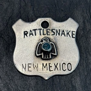 Harvey Ära Thunderbird Tab gestempelt Türkis Sterling Klapperschlange New Mexico 24 - Bild 1 von 10