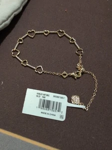 Bracciale Kendra Scott Haisley Cuore Catena Delicata Oro Cristallo Bianco - Foto 1 di 9