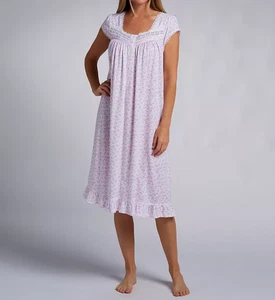 Camicia da notte lunga valzer Eileen West rosa floreale modal spandex maniche a cappuccio nuova con etichette $70 S - Foto 1 di 5