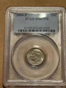 2004 ROOSEVELT DIME PCGS MS67FB - Picture 1 of 2