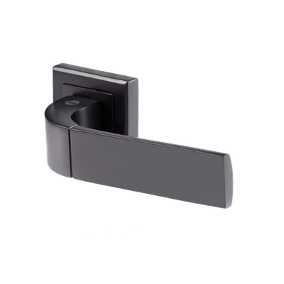 YALE Coppia di Maniglie nere per porte modello Bologna, 35-ZR-8x8-A003CE5611 - Immagine 1 di 4