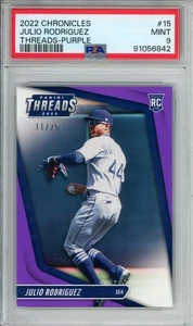 2022 Panini Chronicles Threads #15 Julio Rodriguez Purple /25 PSA 9 - Bild 1 von 2