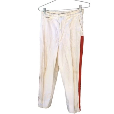 正品复古 50 年代 Big Mac Penneys 男孩工装裤 28x26+3 白色棉美国 — 第 1/4 张图片