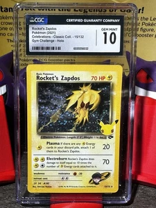 CGC 10 Gem Mint Rocket's Zapdos Pokémon Celebrations Classic Collection 15/132 - Picture 1 of 1