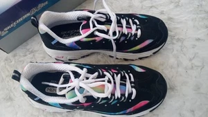 Skechers Women's Sneakers Size 6.5 D'Lites Air-cooled Memory Foam. Black - Picture 1 of 5