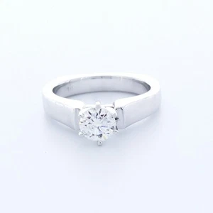 ANILLO SOLITARIO CLÁSICO PUNTA ORO 14K CORTE REDONDO D/VVS2 DIAMANTE CREADO EN LABORATORIO 1,0 QUILATES - Imagen 1 de 1