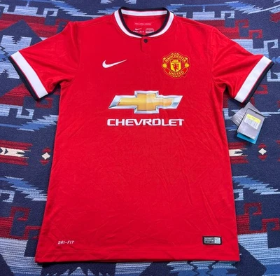 ¡NUEVO CON ETIQUETAS! Camiseta de fútbol local Nike Manchester United 2014/2015 para hombre pequeña Foto 1 de 4