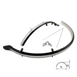 Parafanghi Bici 28" CITY BIKE-Policarbonato Nero/silver 28” 45 mm - Imagen 1 de 1