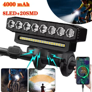 Faro anteriore bici super luminoso led luce bici USB ricaricabile impermeabile - Foto 1 di 17