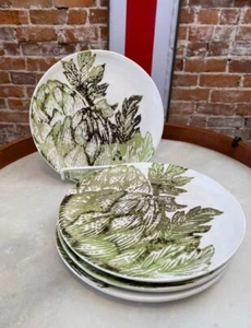 Set/4 Vietri Artichoke Salad Dessert Plates New Made in Italy Veggies - Picture 1 of 4