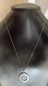 Chaine et pendentif or gris 18 k serti de 7 diamants poids brut 11,55 gr - Picture 1 of 3