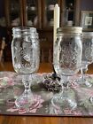 Redneck Hillbilly Wine Glasses Clear Ball Mason Jars and 2 Lids Lot of 7