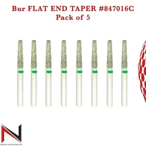 Bur FLAT END TAPER 847016C pack of 5 Flat End Taper Super Coarse Fine High Speed - Bild 1 von 2