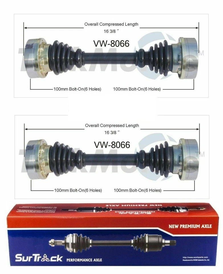 For Volkswagen Thing 73-74 2 Rear CV Axle Shaft Assemblies SurTrack Set w/ IRS — 第 1/1 张图片