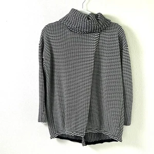 Maglione girocollo Cabi Fergie spacco 3167 taglia S nero bianco righe manica lunga - Foto 1 di 10