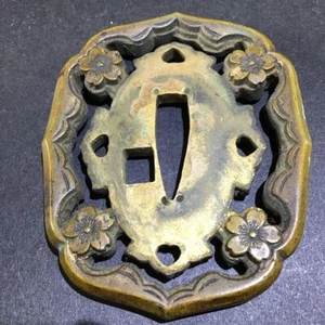 Meiji Period Gunto Six Layer Tsuba Rare Antique F/S - Picture 1 of 5