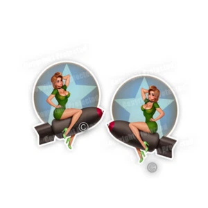 Blondie Pin Up Girl Nose Art Stickers Vintage Truck Bomb Decals C36004 - Picture 1 of 6