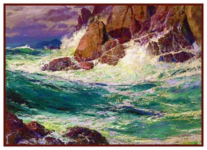 Patrón de carta de punto de cruz contado A Stormy Ocean Seascape de Edward Potthast - Imagen 1 de 10