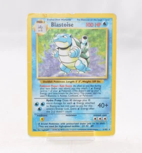 Pokemon Card Blastoise Base Set Holo Rare 02/102 MP 1999 English - Picture 1 of 18
