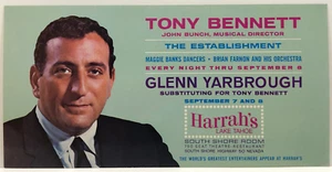 Tony Bennett with The Establishment at Harrah's Tahoe Casino Postcard Sept 1969 - Picture 1 of 2