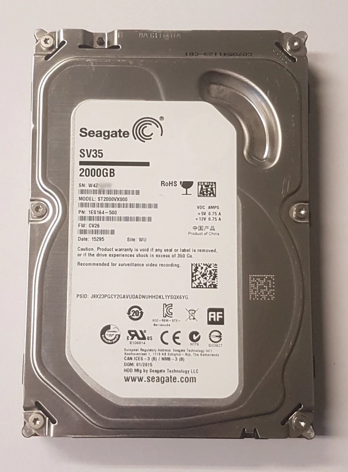 2 TB SATA Seagate ST2000VX000 SV35 7200rpm 64MB HDD 3.5 " Internal Hard Drive - Image 1 of 1