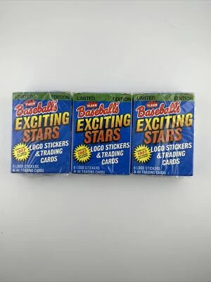 (3) 1987 Fleer Baseball Baseball's Exciting Stars Complete Set ~ FACTORY SEALED - Image 1 of 2