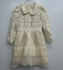 bessie fashion girls size 6 6x dress white floral long sleeve flower girl - Picture 1 of 8