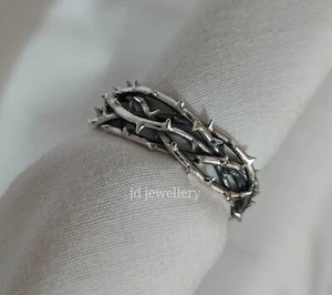 Crown of Jesus ring, Crown of thorns silver ring, Jesus the Nazarene king of the - Picture 1 of 6