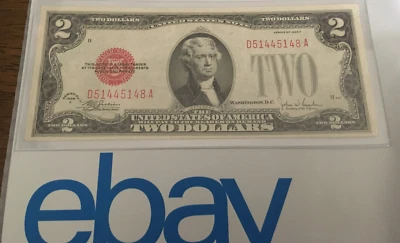 FR 1507 United State $2.00 Note Red Seal Series 1928 F Almost uncirculated fresh - Image 1 of 2