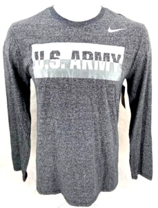 NEW U.S. Army Black Knights Nike Marled Tee Crewneck Dark Grey LS Shirt Men's L - Picture 1 of 8