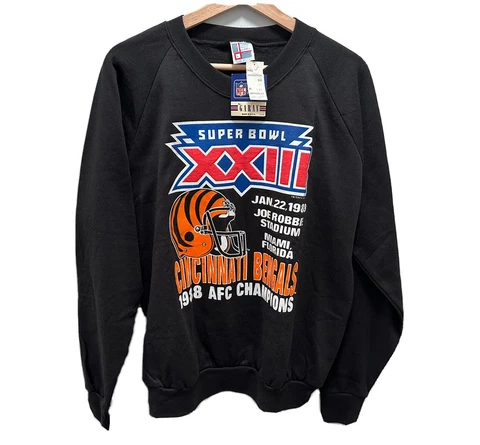 VINTAGE 1988 CINCINNATI BENGALS AFC CHAMPIONS SUPERBOWL XXIII SWEATSHIRT WOMEN L Cover