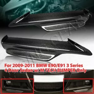 FOR 2009-2011 BMW E90/E91 328I 335I REAL CARBON FIBER FRONT BUMPER SPLITTER LIP - Picture 1 of 4