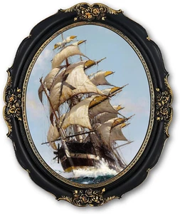 Oval Picture Frames 11X14, Black Picture Frame, Antique Picture Frames for Wall, - Picture 1 of 5