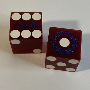 Golden Gate Casino - Red Pair Of Dice - Matching Numbers - 378 - Picture 1 of 2