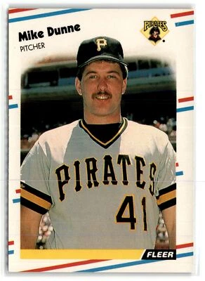 1988 Fleer Baseball Glossy/Tiffany #328 Mike Dunne  Pittsburgh Pirates - Image 1 of 2
