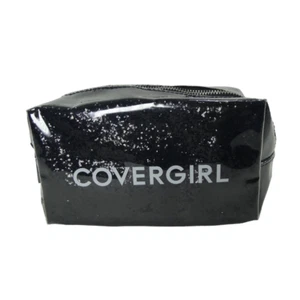 NEW COVERGIRL Black Glitter Makeup Cosmetic Bag Case 7.5" x 3.5" x 4.5" - Picture 1 of 7