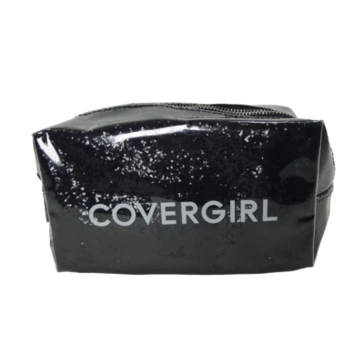 NEW COVERGIRL Black Glitter Makeup Cosmetic Bag Case 7.5" x 3.5" x 4.5"  - Image 1 of 4
