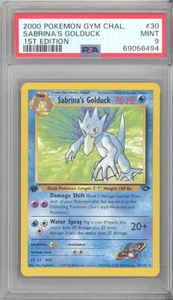 PSA 9 - Pokémonkarte - Gym Challenge 30/132 - SABRINA'S GOLDUCK * 1. Auflage * - NEUWERTIG - Bild 1 von 2