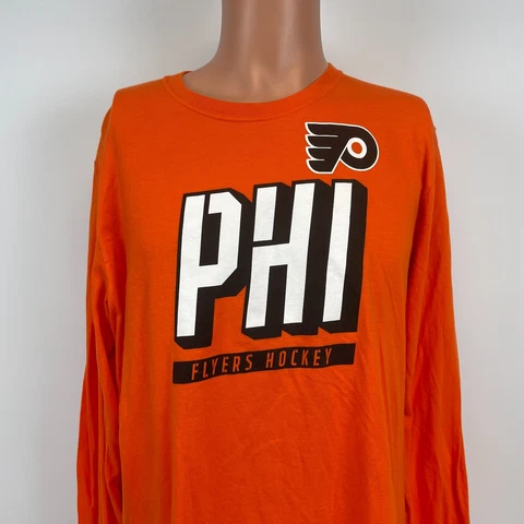 Fanatics Philadelphia Flyers Long Sleeve Heat Gear T Shirt NHL Hockey Size L Cover