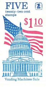 Briefmarken USA #BK144 22c. Flagge 1,10 $ Broschürenbereich von 5 postfrisch - Bild 1 von 1