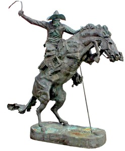Frederic Remington's "The Bronco Buster" Life Size Bronze Horse Sculpture