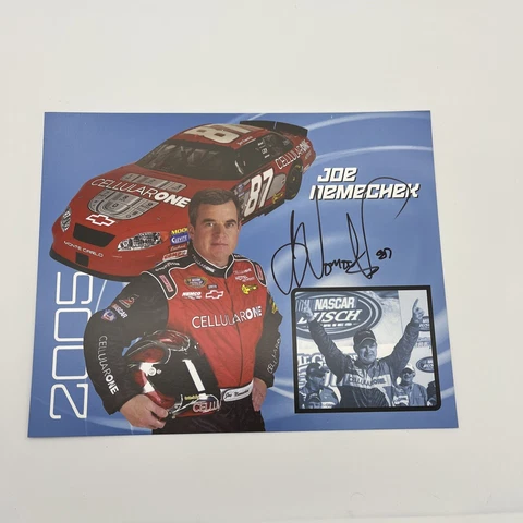 2005 NASCAR Hero Postcard Signed #87 Joe Nemechek Cellular One - 8 x 10 Cover