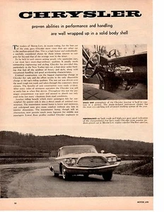 1960 CHRYSLER NEW YORKER 413/350 HP ~ ORIGINAL 2-PAGE ROAD TEST / ARTICLE / AD - Picture 1 of 1