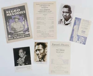 Robeson, Paul. (1898–1976) Collection of Ephemera - Picture 1 of 4