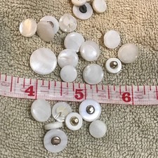 25 Antique Vintage Mother Pearl Shell Sewing Buttons Mix Set