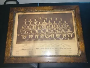Vintage RARE 1934 Minnesota Gophers Football National Champions Frame Photo NCAA - Picture 1 of 23